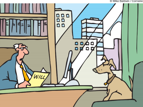 Cartoon - Will being read to dog.